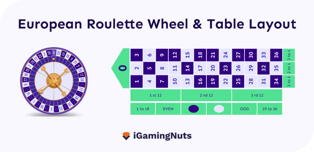 european roulette wheel and table layout infographic