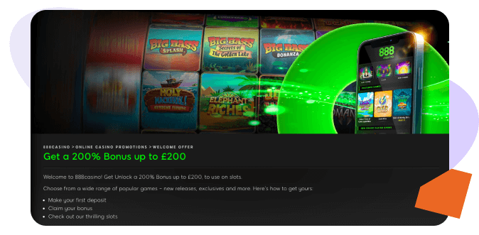 welcome bonus slots site 888 casino